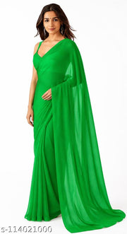 Georgette Saree with (NO BLOUSE)
