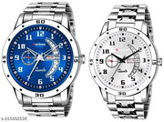 Stainless Steel Strap Day Date Analog Watch For Men