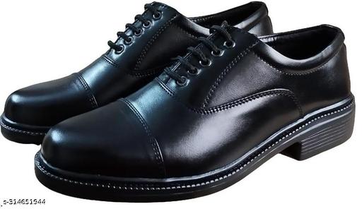 OXFORD Mens Derby Police Laceup Police Shoes Genuine Leather Oxford Shoes For Boys And Men  (Black)