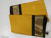 Golden Zari Cotton Silk Paithani Saree Golden Black