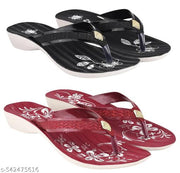 Astel Multicolor Combo of Women's Slippers and Flipflop - Pack of 2