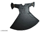 Trendy Ethnic Women's Solid Flared kurtis (Black)