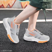 FITLER-Stylish Comfortable Sports Sneakers Running Shoes Running Shoes For Boys AND Girl (Grey)