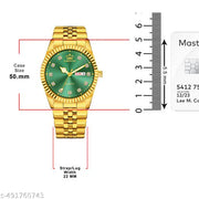 Legacy Series Original Gold Plated Day and Date Functioning | Stylish Chain | Quartz Analog Watch for Boys/ Men