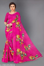 PARTH CREATION Daily Wear Bollywood Style Printed Saree For Women with Unstitch Blouse Piece