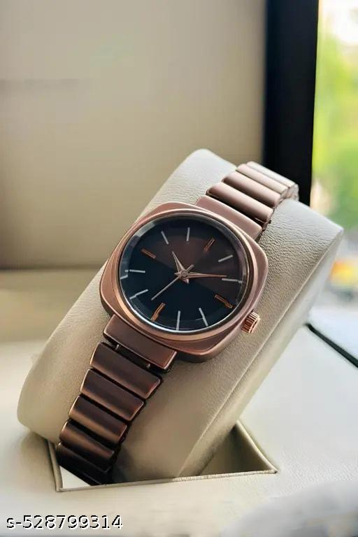 women square dail brownish watch