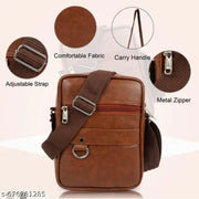 DAFOLIO Stylish PU Synthetic Leather Men's Sling Bag Cross Body Travel Office Business messenger