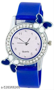 Blue Rubber Analog Watch with Free LED watch for Women
