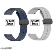 NEW DESIGN MAGNETIC BUCKLE STRAP . 22 MM SILICON STRAP FOR SMART WATCH. SMART WATCH STRAP COMBO PACK OF 2. STYLISH STRAP FOR WATCH