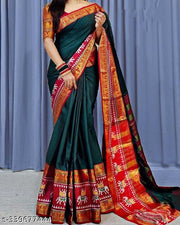 Pure Narayanpet Hand woven Merserised Cotton saree with rich border