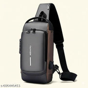 Men Shoulder Bag Sling Bag for Men |Anti-theft Crossbody Bag USB PU Shoulder Bag