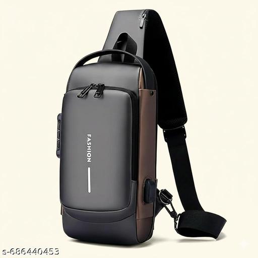 Men Shoulder Bag Sling Bag for Men |Anti-theft Crossbody Bag USB PU Shoulder Bag