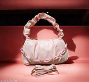 "Stylish Pink Handbag for Women with Chain Strap | Designer Ladies Purse | Shoulder Bag for Girls | Trendy Faux Leather Handbag for Office, Party, Daily Use | Spacious Fashion Accessories Bag"