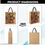Eco-Friendly Jute Bag Collection - Pack of 2 Multi-Purpose Bags for Shopping, Lunch, and Gifting, Jut Bags for Lunch Boxes | Jute Bag for Water Bottle | Jute Bags for Women Handbags | Jute Bags for Return Gifts