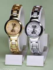 Best Quality Fancy Flower Designer Chain Metal Belt  Analog Combo Watches  For Women Watches for Girls