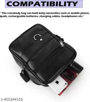 PU Leather Sling Bag for Men and Women Stylish Office Crossbody Shoulder Bag for Travel and Daily Use