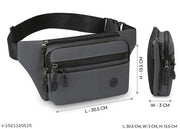 Men’s PU Leather Crossbody Sling Bag with Large Capacity, Adjustable Belt & Zipper Closure for Daily Use, Hiking & Outdoor Activities