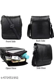 Value Vibe Premium PU Leather Office Side Bag for Men & Women | Stylish Crossbody Sling Bag for Office, Business & Daily Use