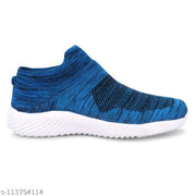 Fancy Sky Blue Synthetic Sports Shoes For Men