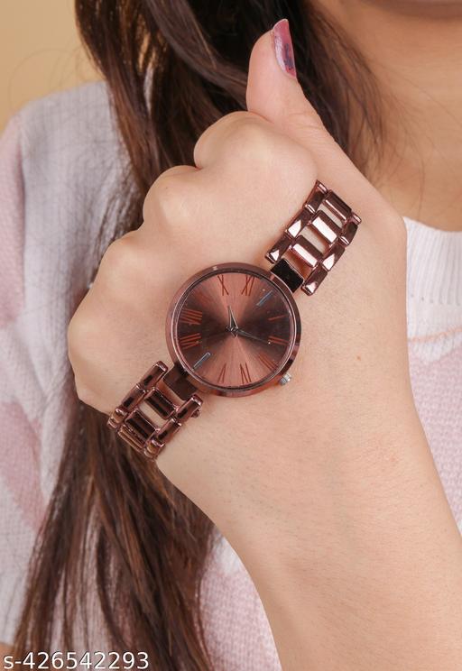 New Fancy Solid Dial Attractive Metal Chain  Analog Watch for Women