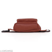 Tan Brown Faux Leather / PU Leather Waist Bag for Men & Women | Stylish Belt Bag | Travel & Daily Use