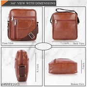 UMDA Men’s Leather Crossbody Bag – Stylish Shoulder Messenger Bag with Multiple Zipper Pockets, Adjustable Strap & Durable Design