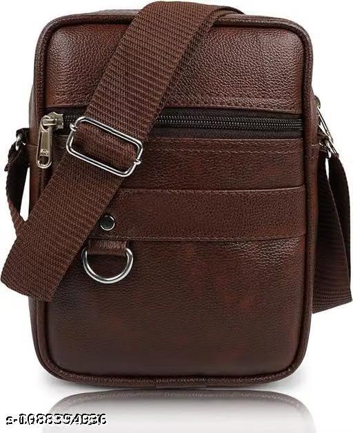 PU Leather Side Bag for Men & Women | Stylish Sling Bag, Crossbody Shoulder Bag | Lightweight Travel & Daily Use Bag