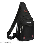 Waterproof Oxford Cloth Messenger Bag Sling Bag for Men & Women, Crossbody Shoulder Chest Bag, Small Anti-Theft Travel Personal Pocket Bag, Casual Backpack – Black