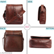 Shade Stylish PU Leather Sling Cross Body Travel Office Messenger One Side Shoulder Bag for Men