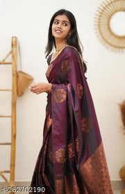 Designer Beautiful Banarasi Saree with Blouse Piece for Women