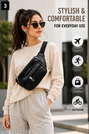 Premium Leather Waist Pack for Men & Women | Travel Money Belt | Mobile | Passport | Cards | Cash | Documents | Utility Belt Bag | Fanny Pack