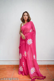 Sunflower print saree