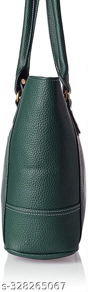 Fostelo Women's Vegan Leather Everly Handbag Shoulder Bag Ladies Purse (Green) (Large)