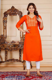 FULWARIYA New Stylish Embroidered V-Neck Kurti for Women