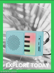 Portable Bluetooth Speaker with RGB LED Light, High Bass Wireless Speaker for Mobile/Laptop