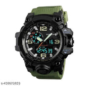 Double Time Sports Watch Green Strap Army Sports Watch For Men Stopwatch Function Sports Watch