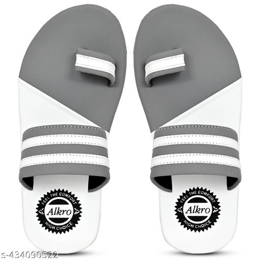 Trendy Grey ALKRO Slippers for Men and Boys – Comfortable Casual Daily Wear