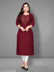 Trendy Women Plus Size Rayon Kurti