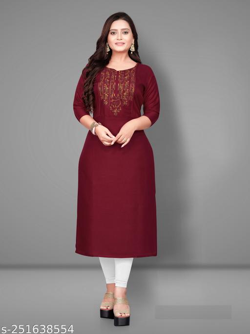 Trendy Women Plus Size Rayon Kurti