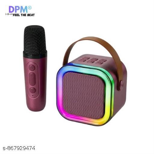 DPM Wireless Speaker with Microphone, Deep Bass Audio, RGB Lights, AUX Support