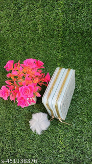 Small Double Chain Wallets with Credit Card Holder for Women and girls, Front Designs may very