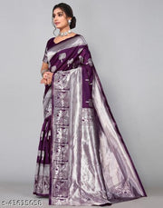 Deasigner Banarasi Silk Festival Wear Saree For Womens.