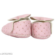 Neska Moda 6 To 12 Months Baby Girls Synthetic Leather Self design Sandal Booties (Pink)-BT1621