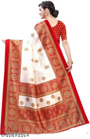 Kanooda Prints Fancy Women's Mysore Art Silk Printed Sarees.