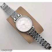 Silver Round Metal BD Analog Girls and Women Watch