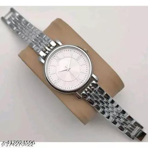 Silver Round Metal BD Analog Girls and Women Watch