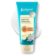 Pilgrim 1% Hyaluronic Acid Sunscreen Gel | Sunscreen SPF 50 +++ for men and women with Korean White Lotus | Broad spectrum, Non-greasy, No white cast & Prevents Tanning | All skin types |