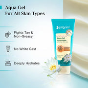 Pilgrim 1% Hyaluronic Acid Sunscreen Gel | Sunscreen SPF 50 +++ for men and women with Korean White Lotus | Broad spectrum, Non-greasy, No white cast & Prevents Tanning | All skin types |
