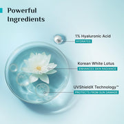 Pilgrim 1% Hyaluronic Acid Sunscreen Gel | Sunscreen SPF 50 +++ for men and women with Korean White Lotus | Broad spectrum, Non-greasy, No white cast & Prevents Tanning | All skin types |