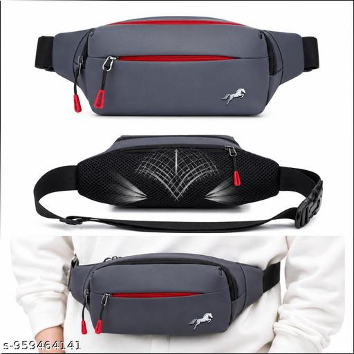 Waist Bag - Grey (Water-Resistant Premium Waist Bag)